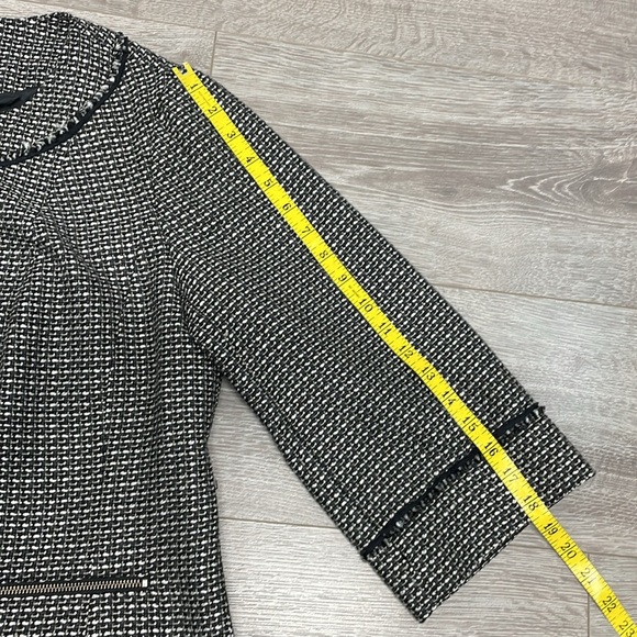 Sejour 3/4 Sleeve Zipper Front Tweed Jacket Blazer 14W - Picture 9 of 16